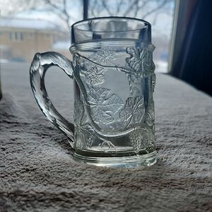 Leaf Embossed Glass Mug